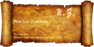 Maria Zakeus névjegykártya